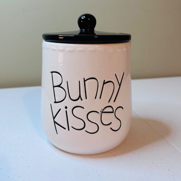 Small Bunny Kisses Springtime Easter Canister Easter Candy Dish Easter Container - Picture 1 of 13